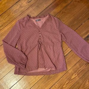 Mauve long sleeve blouse